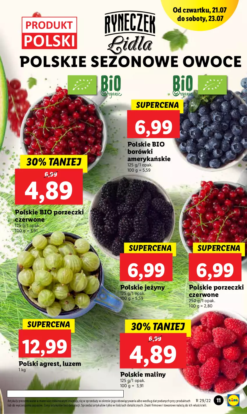 Gazetka promocyjna Lidl - GAZETKA - ważna 21.07 do 23.07.2022 - strona 11 - produkty: Gres, Jeżyny, Maliny, Owoce, Por, Porzeczki czerwone