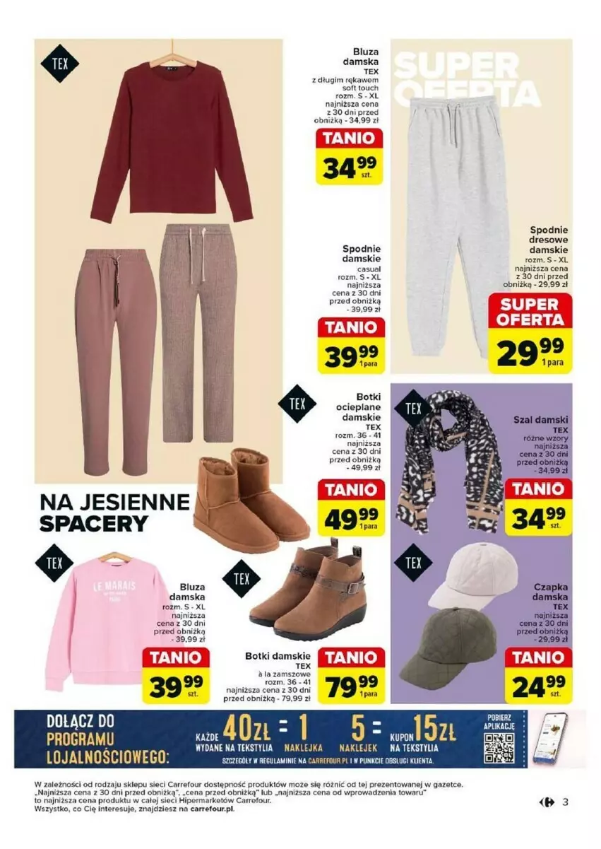 Gazetka promocyjna Carrefour - ważna 15.10 do 26.10.2024 - strona 4 - produkty: Acer, Bluza, Botki, Dres, Spodnie, Spodnie dresowe