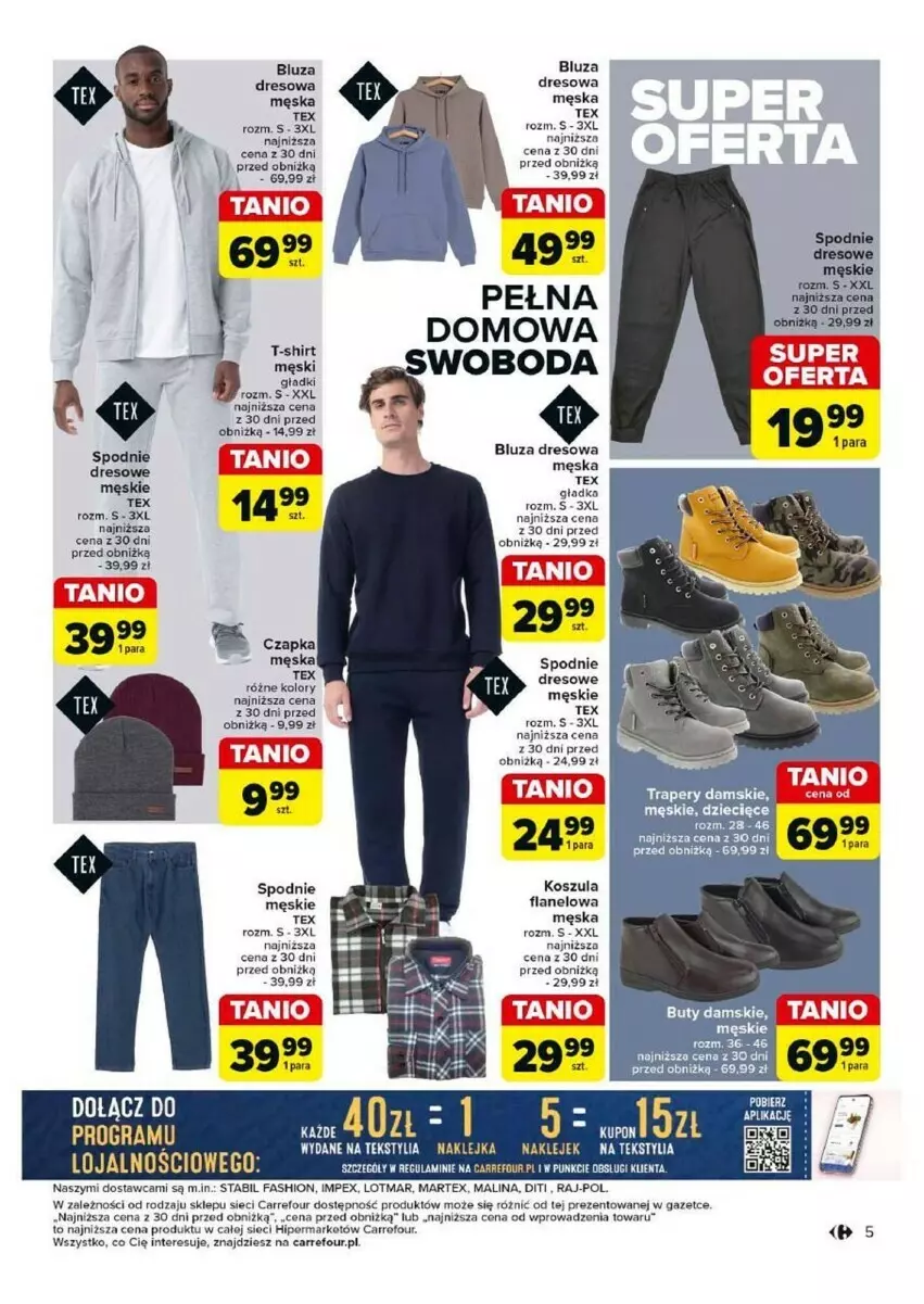 Gazetka promocyjna Carrefour - ważna 15.10 do 26.10.2024 - strona 6 - produkty: Bluza, Bluza dresowa, Buty, Dres, Dzieci, Fa, Gra, Klej, Kosz, Koszula, Spodnie, Spodnie dresowe, T-shirt