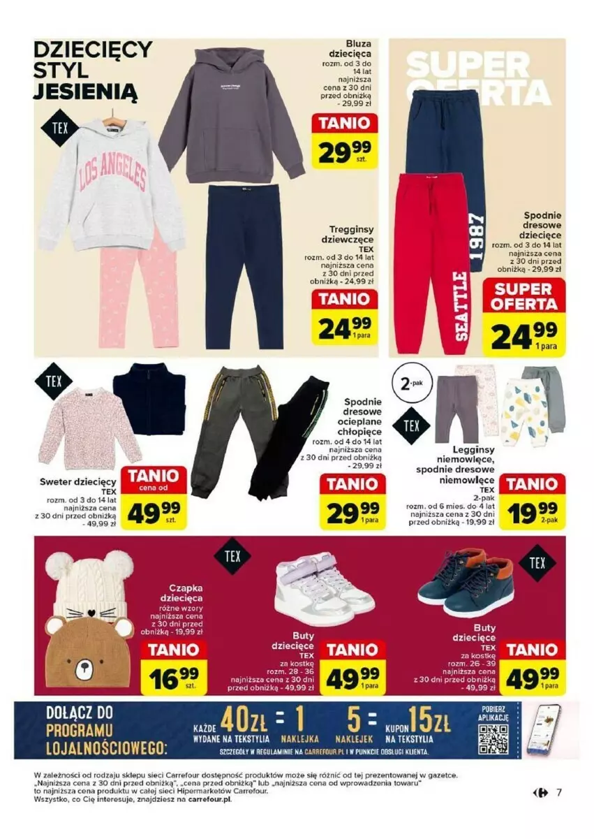 Gazetka promocyjna Carrefour - ważna 15.10 do 26.10.2024 - strona 8 - produkty: Dres, Dzieci, Gin, Klej, Legginsy, Spodnie, Spodnie dresowe, Sweter