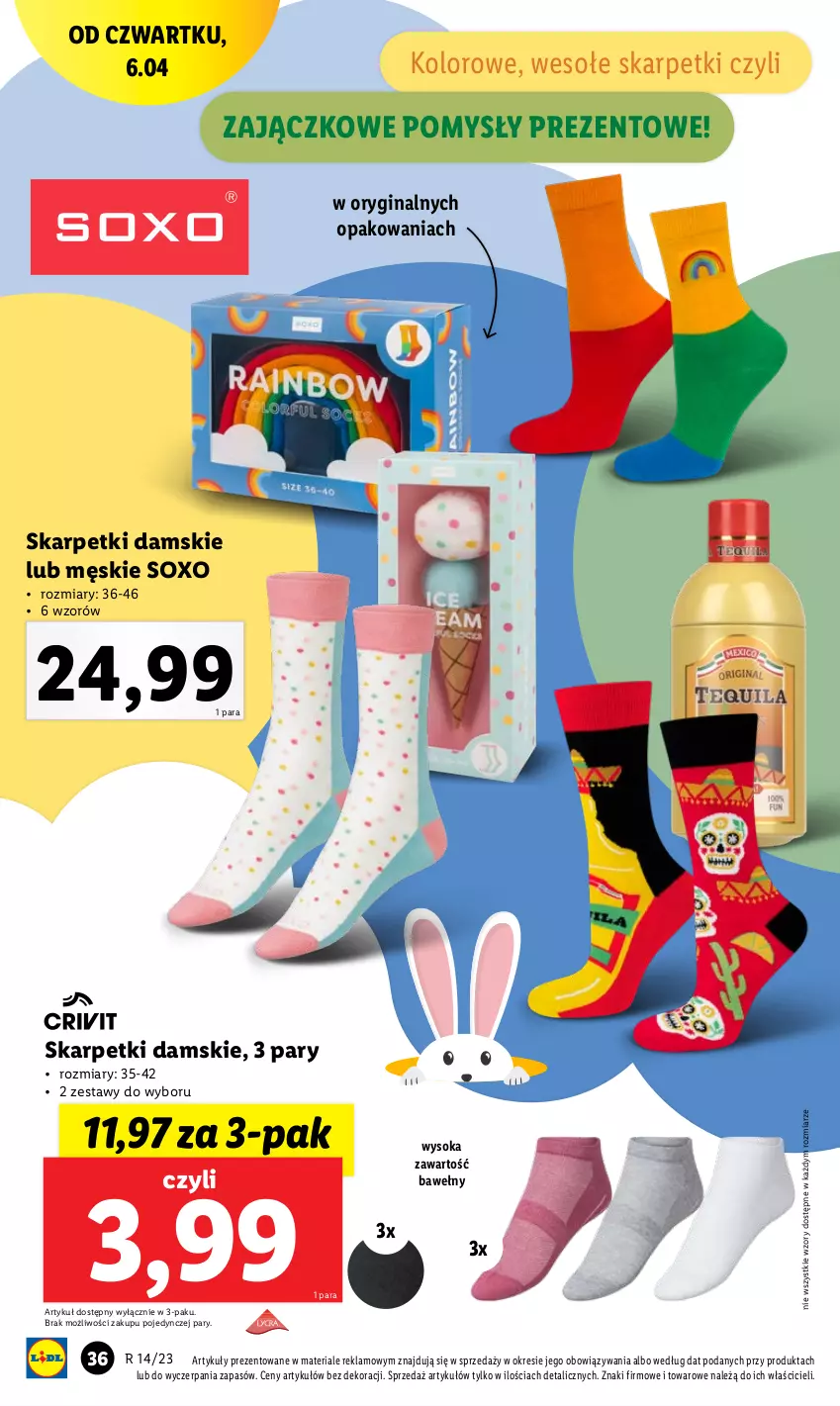 Gazetka promocyjna Lidl - GAZETKA - ważna 03.04 do 08.04.2023 - strona 36 - produkty: Gin, Karp, Skarpetki, Sok