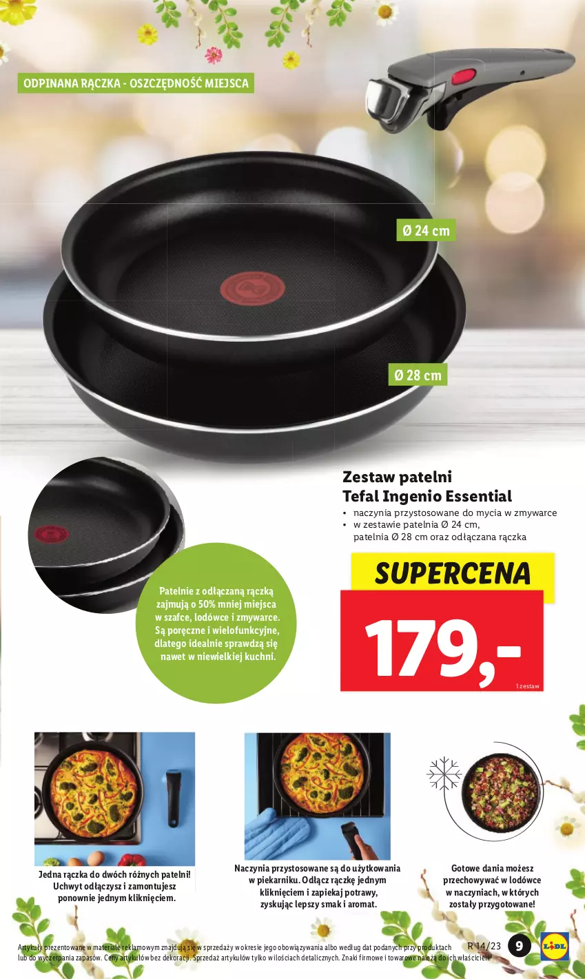 Gazetka promocyjna Lidl - GAZETKA - ważna 03.04 do 08.04.2023 - strona 9 - produkty: Fa, Patelnia, Piekarnik, Por, Tefal