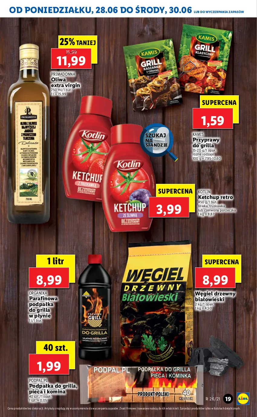 Gazetka promocyjna Lidl - GAZETKA - ważna 28.06 do 30.06.2021 - strona 19 - produkty: Gin, Grill, Kamis, Ketchup, Kotlin, Piec, Por, Prima, Przyprawy, Węgiel drzewny