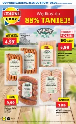 Gazetka promocyjna Lidl - GAZETKA - Gazetka - ważna od 30.06 do 30.06.2021 - strona 24 - produkty: Por, Pur, Kiełbasa krakowska, Parówki, Parówki z szynki, PIKOK, Frankfurterki, Kiełbasa, Kiełbasa śląska
