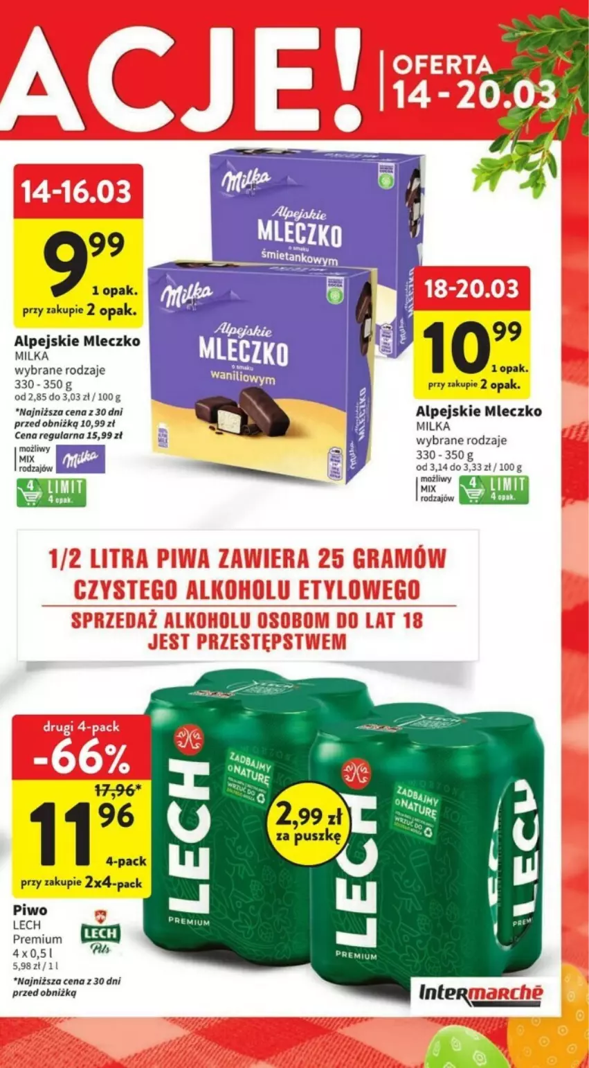 Gazetka promocyjna Intermarche - ważna 14.03 do 20.03.2024 - strona 23 - produkty: Milka, Mleczko, Piwo