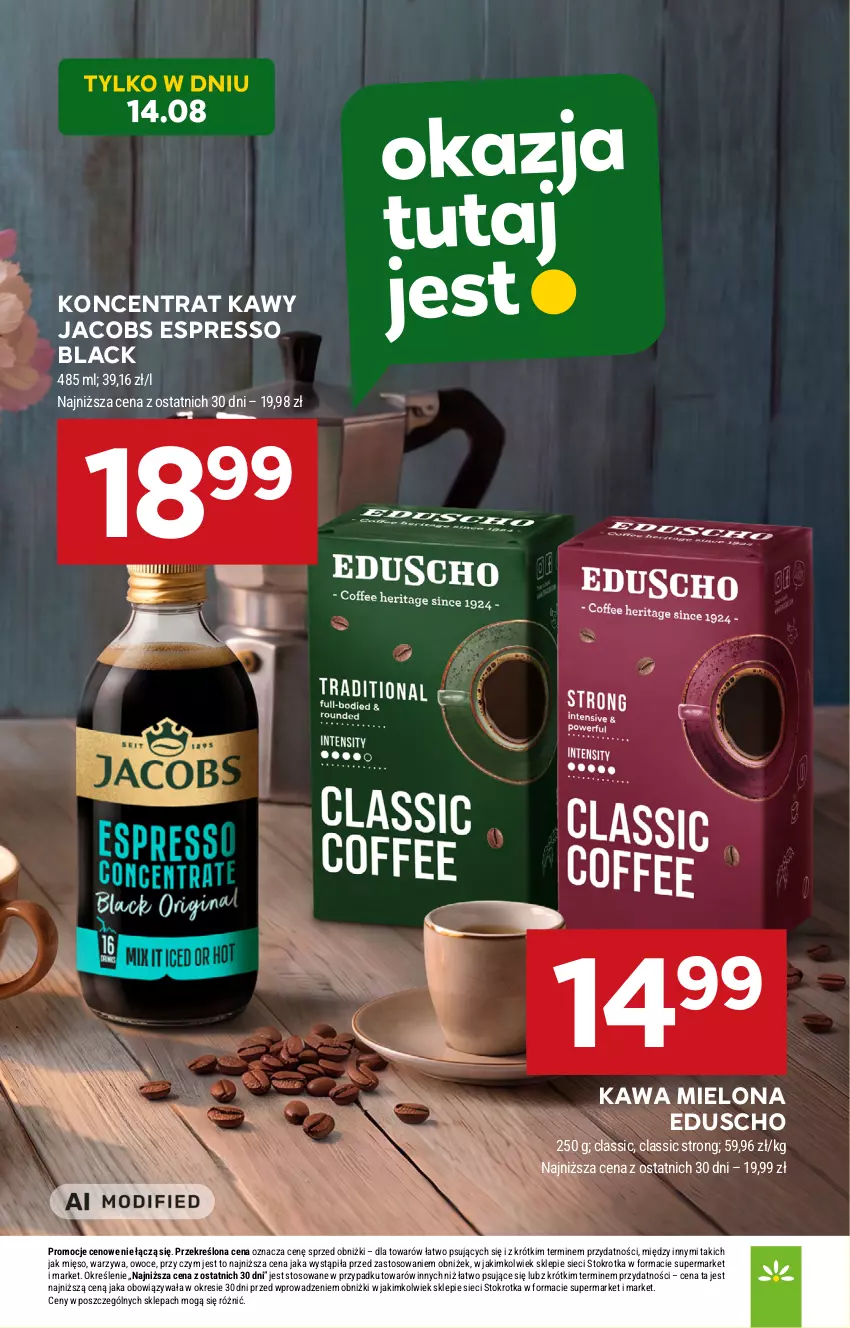 Gazetka promocyjna Stokrotka - Supermarket - ważna 13.08 do 19.08.2026 - strona 25 - produkty: Jacobs, Kawa, Kawa mielona, Lack, Mięso, Owoce, Warzywa