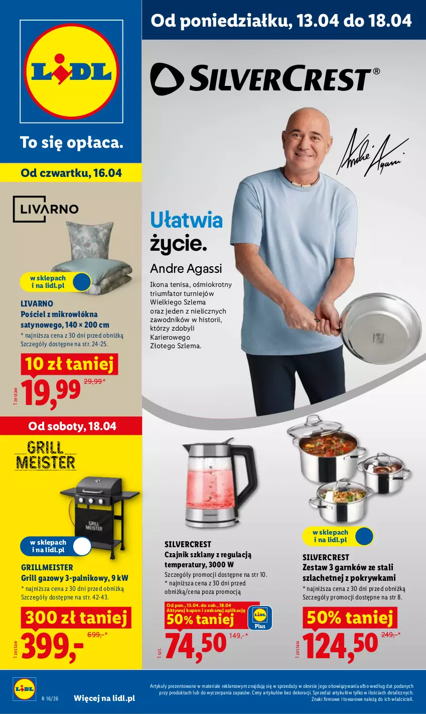 Gazetka promocyjna Lidl - Katalog ważny od 13.04 - ważna 13.04 do 18.04.2026 - strona 1 - produkty: Czajnik, Fa, Grill, Grill gazowy, Ivar, Pościel, Silvercrest