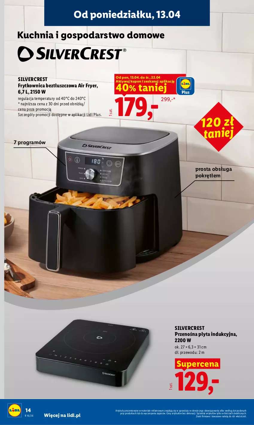 Gazetka promocyjna Lidl - Katalog ważny od 13.04 - ważna 13.04 do 18.04.2026 - strona 14 - produkty: Gra, Kuchnia, Płyta, Płyta indukcyjna, Przenośna płyta, Silvercrest