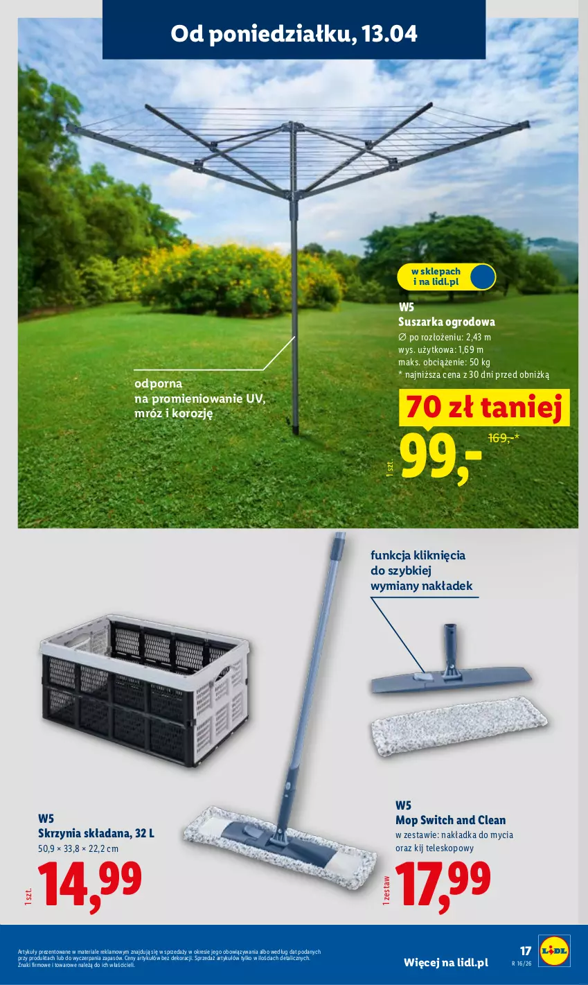 Gazetka promocyjna Lidl - Katalog ważny od 13.04 - ważna 13.04 do 18.04.2026 - strona 15 - produkty: Mop, Por, Suszarka, Teleskop