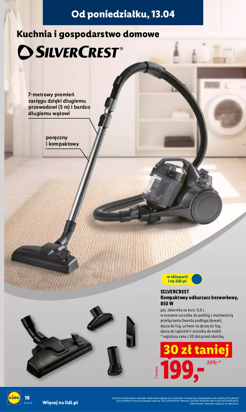 Gazetka promocyjna Lidl - Katalog ważny od 13.04 - ważna 13.04 do 18.04.2026 - strona 16 - produkty: Dywan, Kuchnia, Metro, Odkurzacz, Por, Silvercrest, Szczotka