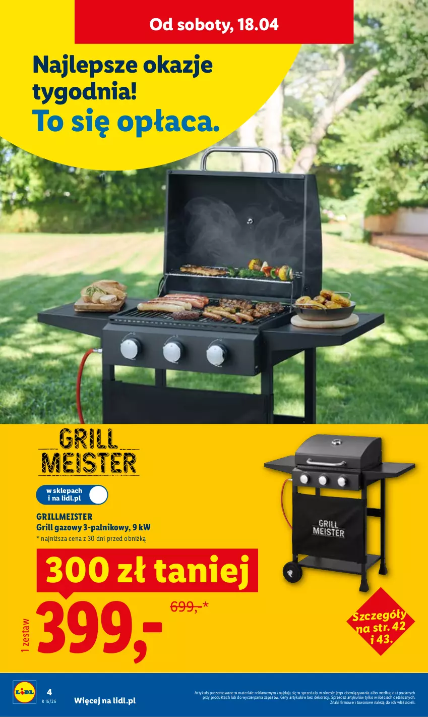Gazetka promocyjna Lidl - Katalog ważny od 13.04 - ważna 13.04 do 18.04.2026 - strona 4 - produkty: Grill, Grill gazowy