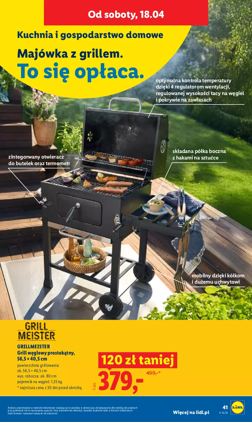 Gazetka promocyjna Lidl - Katalog ważny od 13.04 - ważna 13.04 do 18.04.2026 - strona 47 - produkty: Grill, Kuchnia, Mobil, Otwieracz, Pojemnik, Półka, Sok, Termometr