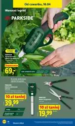 Gazetka promocyjna Lidl - Katalog ważny od 13.04 - Gazetka - ważna od 18.04 do 18.04.2026 - strona 44 - produkty: Parkside, Noż, Przewód, Nożyce, Sekator, Garaż, Ogród, Akumulator