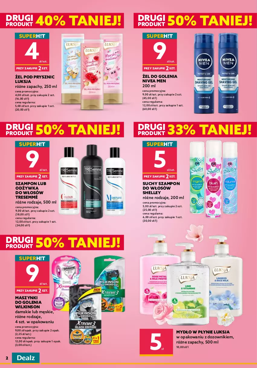 Gazetka promocyjna Dealz - NOWA GAZETKAO kurczę! Ale ceny! - ważna 06.04 do 19.04.2022 - strona 2 - produkty: Bref, Do mycia naczyń, Dozownik, Fa, Fairy, Finish, Kapsułki do prania, Kostka do wc, Luksja, Mydło, Mydło w płynie, Nivea, Nivea Men, Odżywka, Papier, Papier toaletowy, Płyn do mycia, Płyn do mycia naczyń, Por, Pur, Ręcznik, Suchy szampon, Szampon, Tablet, Tabletki do zmywarki, Zmywarki