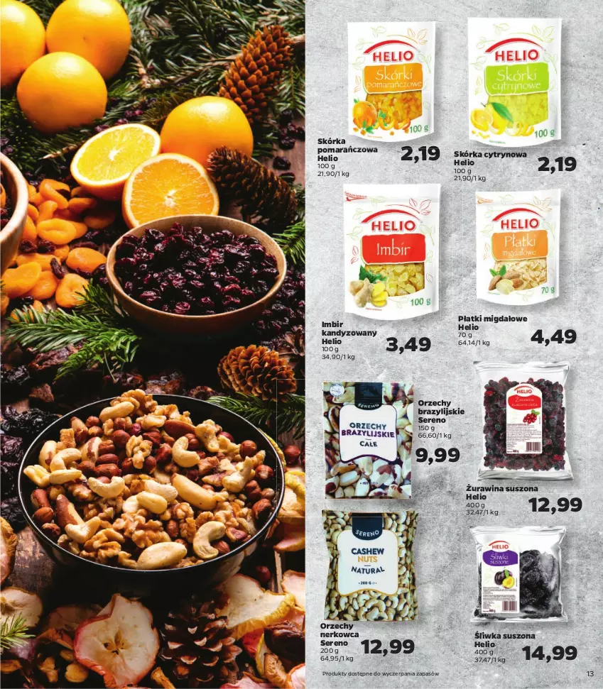 Gazetka promocyjna Netto - Katalog znanych marek - ważna 09.12 do 24.12.2021 - strona 13 - produkty: Daktyle, Helio, Imbir, Morela, Rodzynki, Ser