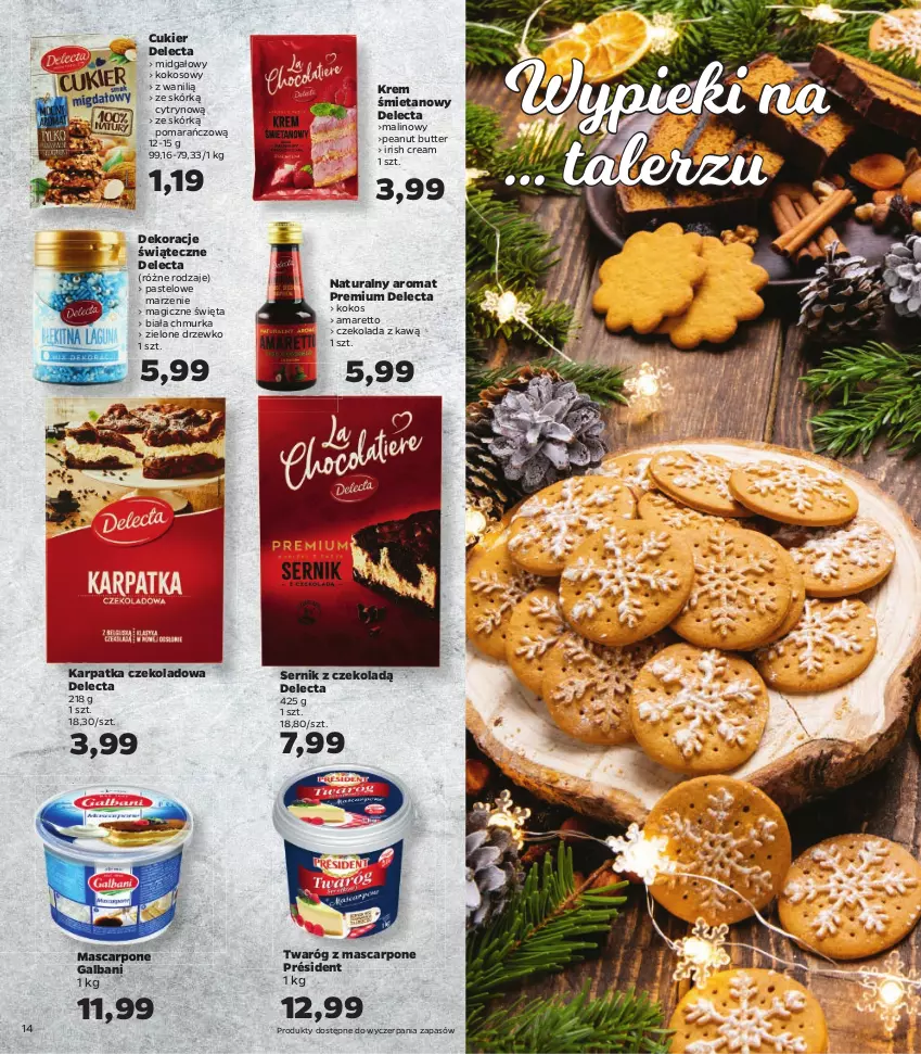 Gazetka promocyjna Netto - Katalog znanych marek - ważna 09.12 do 24.12.2021 - strona 14 - produkty: Cukier, Czekolada, Delecta, Galbani, Gałka, Kamis, Karp, Kokos, Mascarpone, Mus, Owoce, Piernik, Président, Przyprawy, Ser, Talerz, Twaróg