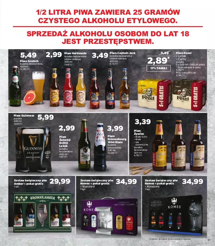 Gazetka promocyjna Netto - Katalog znanych marek - ważna 09.12 do 24.12.2021 - strona 21 - produkty: Ananas, Captain Jack, Fa, Gra, Granat, Kokos, Kozel, Lemoniada, Napój, Napój energetyczny, Napój gazowany, Nektar, Piwa, Piwo, Red Bull, Schweppes, Ser