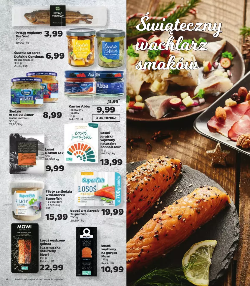 Gazetka promocyjna Netto - Katalog znanych marek - ważna 09.12 do 24.12.2021 - strona 4 - produkty: Bell, Gala, Galbani, Gra, Kawior, Kindziuk, Lisner, Pieprz, Prosciutto, Pstrąg, Pstrąg wędzony, Quinoa, Salami, Ser, Sok, Szynka