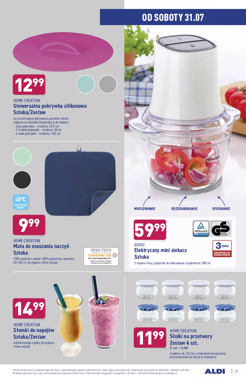 Gazetka promocyjna Aldi - ważna 26.07 do 31.07.2021 - strona 31 - produkty: Pojemnik, Por, Słomki do napojów, Sok, Top