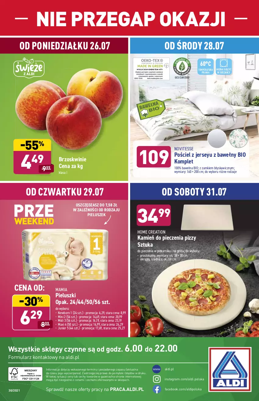 Gazetka promocyjna Aldi - ważna 26.07 do 31.07.2021 - strona 36 - produkty: Brzoskwinie, Fa, Gra, Grill, Piec, Piekarnik, Pościel, Wełna