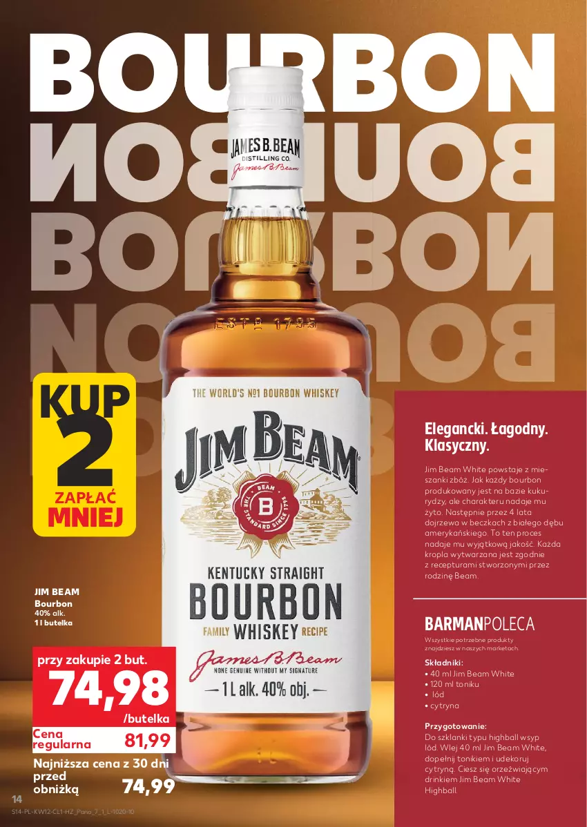 Gazetka promocyjna Kaufland - Barek Kauflandu - ważna 19.03 do 31.03.2026 - strona 14 - produkty: Bourbon, Jim Beam, Lanki, Tonik