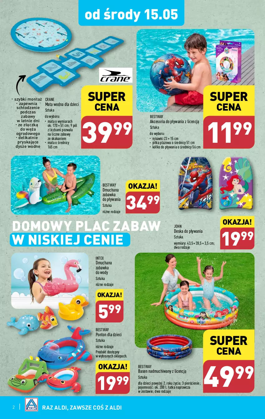 Gazetka promocyjna Aldi - Artykuły przemysłowe i tekstylia - ważna 15.05 do 18.05.2024 - strona 2 - produkty: Dzieci, Mata wodna, Zabawka