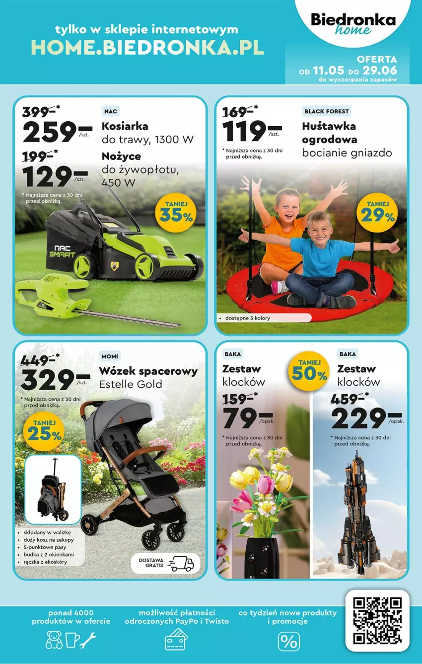 Gazetka promocyjna Biedronka - Okazje Tygodnia - ważna 10.05 do 24.05.2025 - strona 49 - produkty: Acer, Gres, Huśtawka, Kosiarka, Kosz, Lack, Noż, Nożyce, Wózek