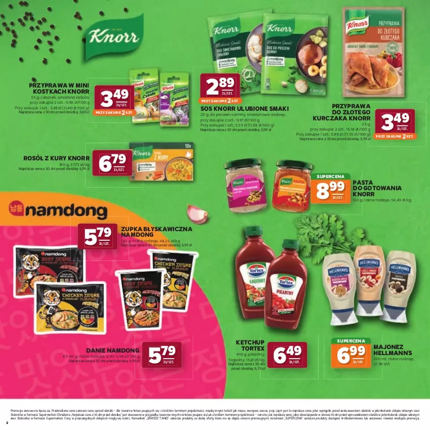 Gazetka promocyjna Stokrotka - Katalog Jesienne Inspiracje! - ważna 15.10 do 28.10.2026 - strona 2 - produkty: Cebula, Czosnek, Hellmann’s, Ketchup, Knorr, Kurczak, Majonez, Mięso, Owoce, Piec, Rosół, Sos, Warzywa
