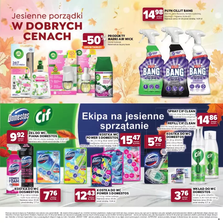 Gazetka promocyjna Stokrotka - Katalog Jesienne Inspiracje! - ważna 15.10 do 28.10.2026 - strona 31 - produkty: Air Wick, Cif, Cillit Bang, Domestos, Gra, Kostka do wc, Mięso, Owoce, Warzywa