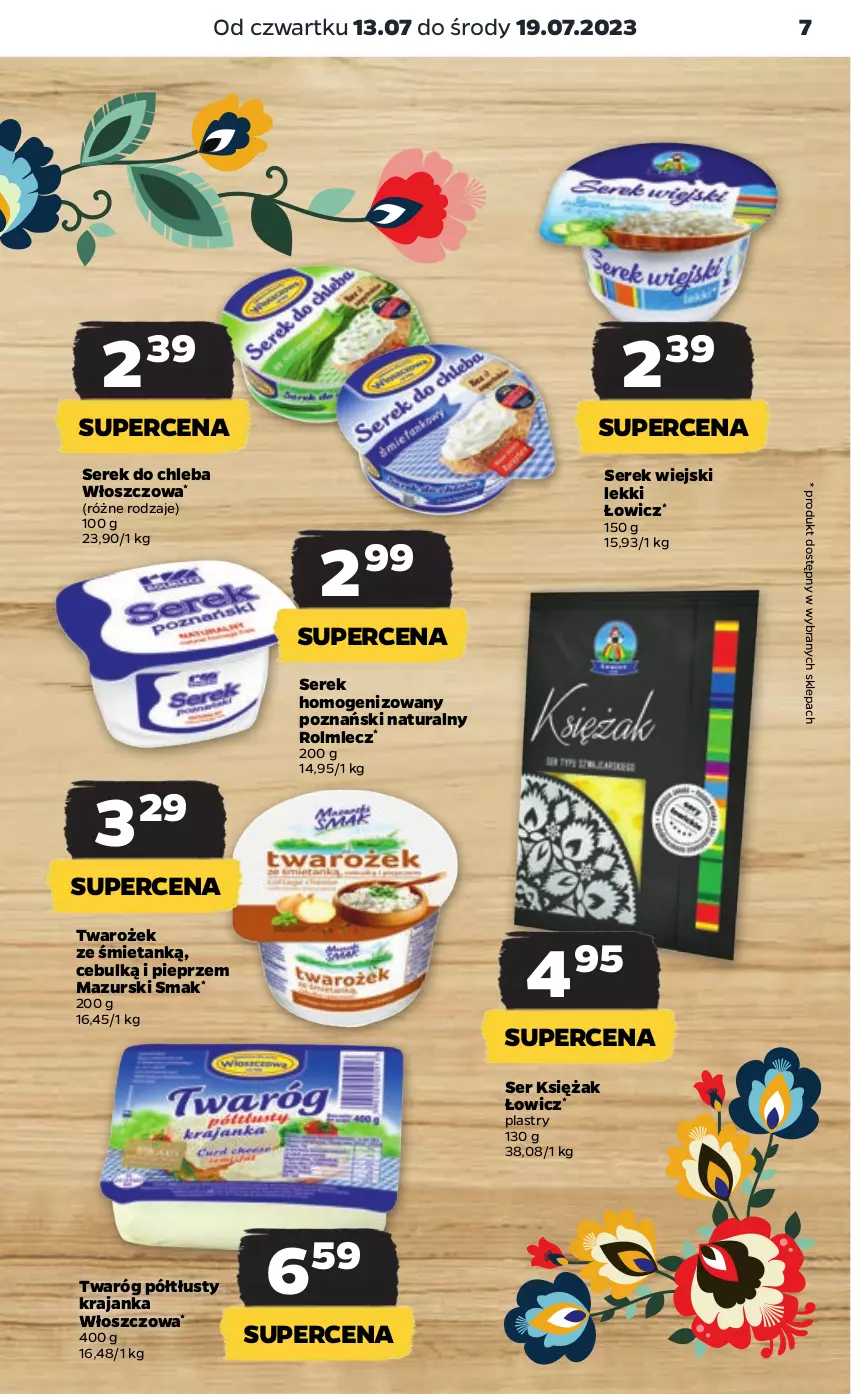 Gazetka promocyjna Netto - Artykuły spożywcze - ważna 13.07 do 19.07.2023 - strona 7 - produkty: Chleb, Pieprz, Rolmlecz, Ser, Serek, Serek homogenizowany, Serek wiejski, Twaróg, Twaróg półtłusty