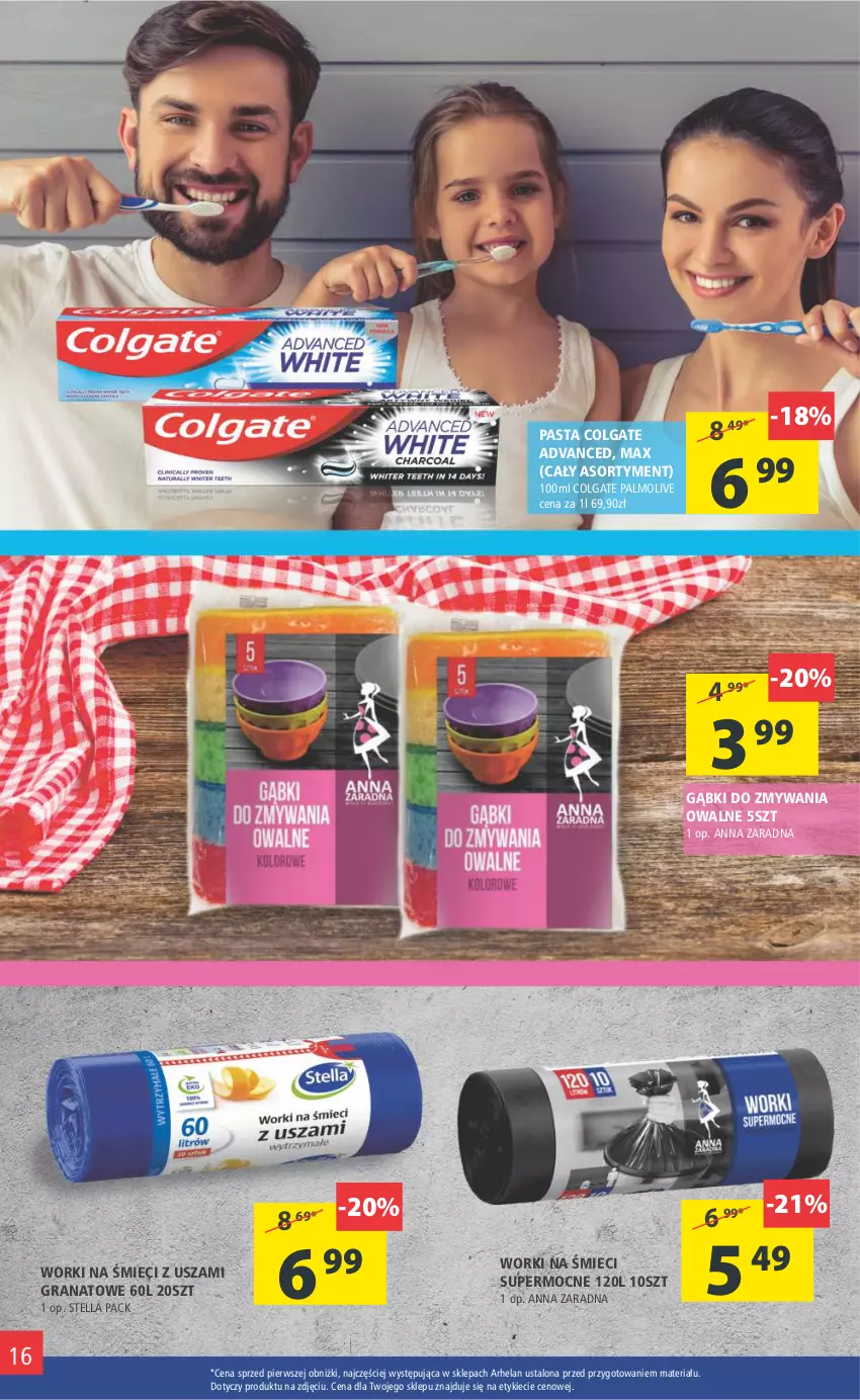 Gazetka promocyjna Arhelan - Gazetka - ważna 13.01 do 22.01.2023 - strona 16 - produkty: Colgate, Gra, Granat, LG, Palmolive, Worki na śmiec, Worki na śmieci