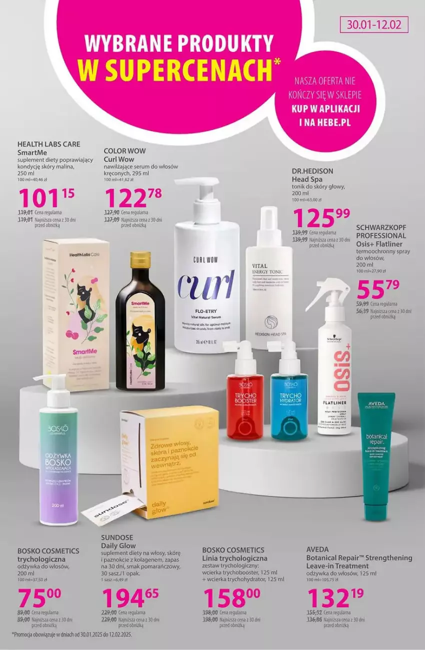 Gazetka promocyjna Hebe - ważna 30.01 do 16.02.2025 - strona 14 - produkty: Booster, Gala, Kolagen, Odżywka, Rum, Schwarzkopf, Ser, Serum, Serum do włosów, Suplement diety, Tonik