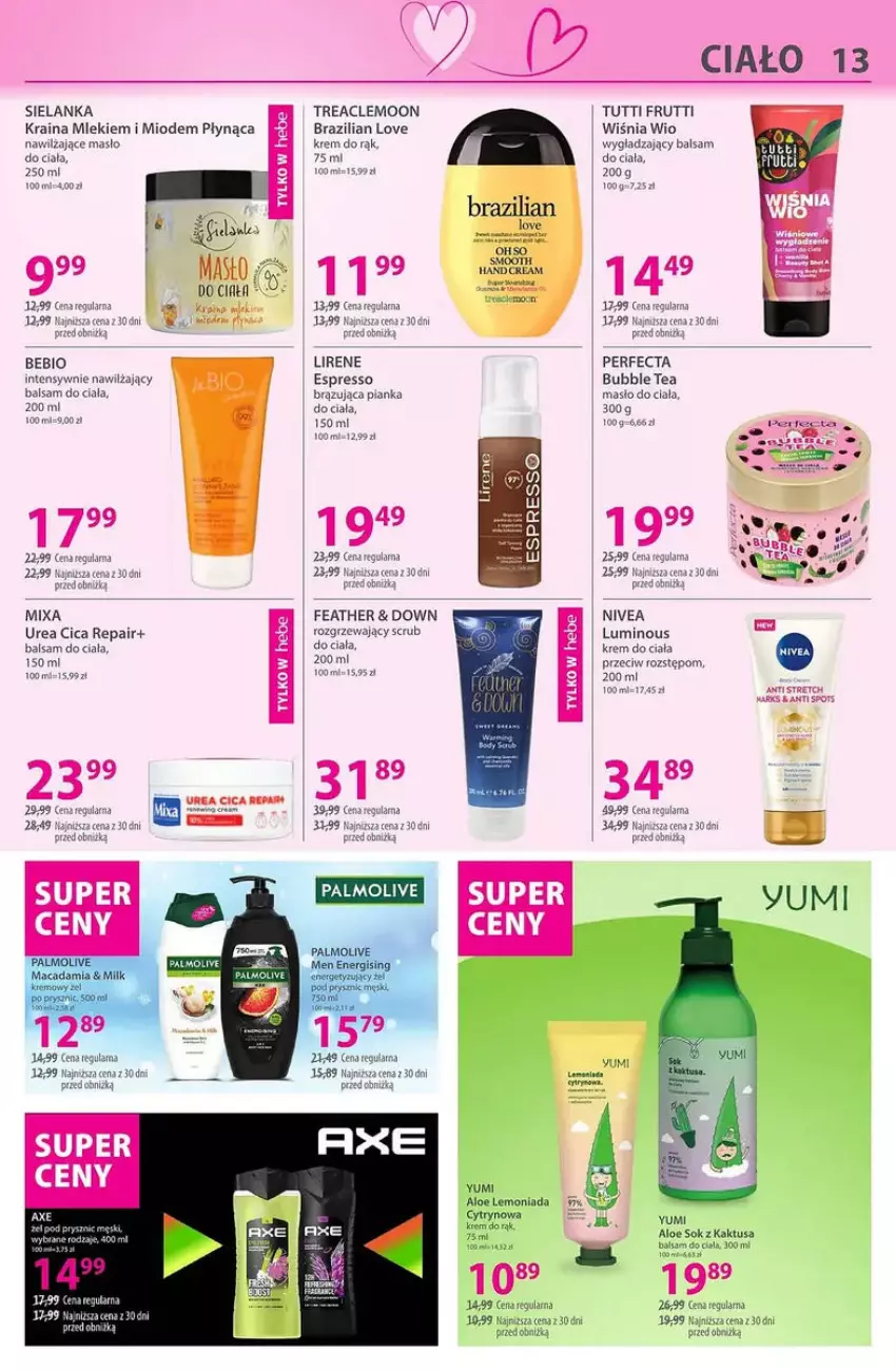 Gazetka promocyjna Hebe - ważna 30.01 do 16.02.2025 - strona 5 - produkty: Balsam do ciała, BIC, Fa, Kaktus, Krem do rąk, Lemoniada, Lirene, Mars, Masło, Masło do ciała, Mixa, Nawilżający balsam, Nivea, Perfecta