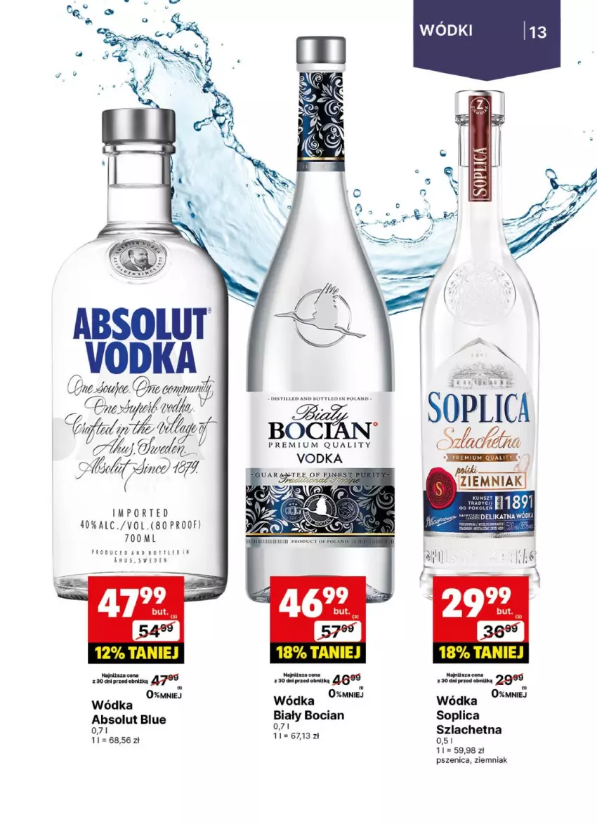 Gazetka promocyjna Delikatesy Centrum - Delibarek DC24-DC25 - ważna 09.06 do 22.06.2025 - strona 13 - produkty: Absolut, Biały Bocian, O nas, Por, Soplica, Wódka