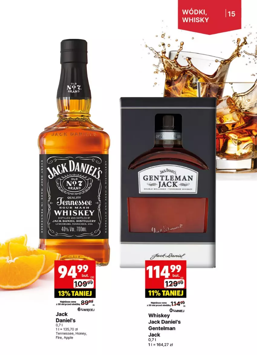Gazetka promocyjna Delikatesy Centrum - Delibarek DC24-DC25 - ważna 09.06 do 22.06.2025 - strona 15 - produkty: Jack Daniel's, Whiskey
