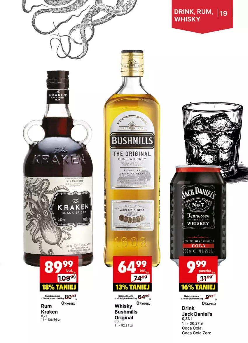 Gazetka promocyjna Delikatesy Centrum - Delibarek DC24-DC25 - ważna 09.06 do 22.06.2025 - strona 19 - produkty: Bushmills, Gin, Jack Daniel's, Rum, Whiskey, Whisky