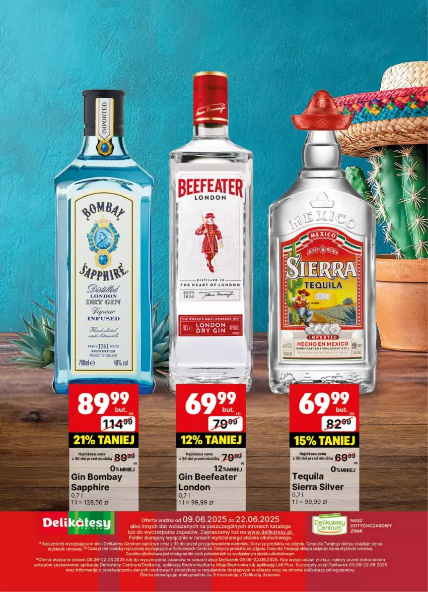 Gazetka promocyjna Delikatesy Centrum - Delibarek DC24-DC25 - ważna 09.06 do 22.06.2025 - strona 21 - produkty: Gin, Por, Rama, Rum, Tequila, Tran