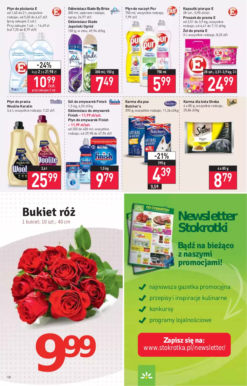 Gazetka promocyjna Stokrotka - Supermarket - ważna 08.09 do 14.09.2022 - strona 18 - produkty: Bukiet, Finish, Gra, Ogród, Płyn do płukania, Płyn do prania, Proszek do prania, Pur, Sheba, Sól, Woolite