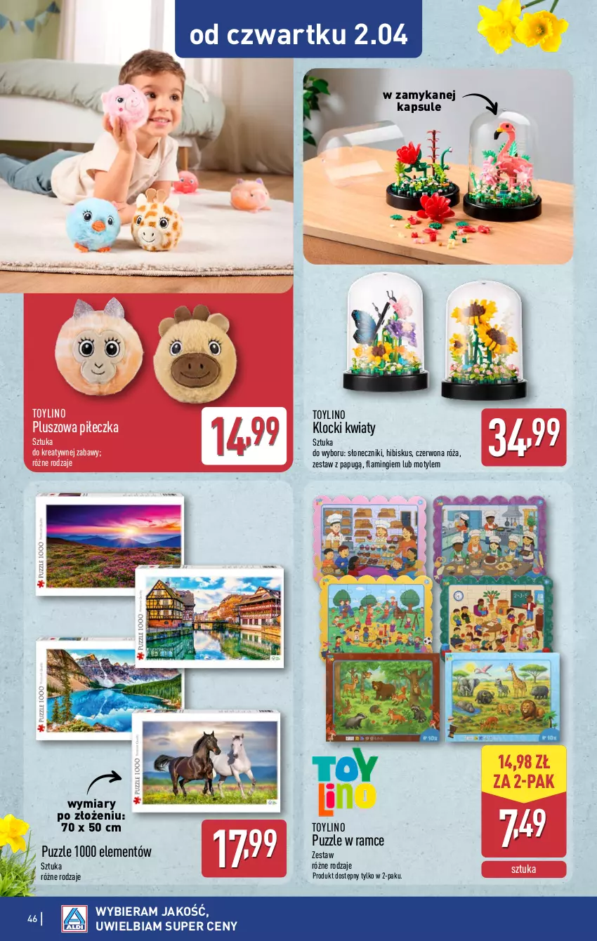 Gazetka promocyjna Aldi - Pełna oferta - ważna 30.03 do 04.04.2026 - strona 46 - produkty: Hibiskus, Klocki, Puzzle, Róża