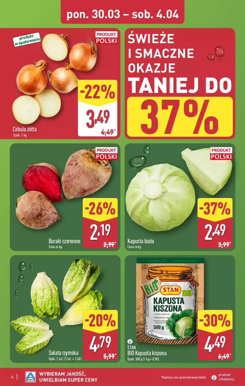 Gazetka promocyjna Aldi - Pełna oferta - ważna 30.03 do 04.04.2026 - strona 6 - produkty: Buraki, Cebula, Sałat