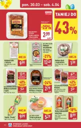 Gazetka promocyjna Aldi - Pełna oferta - Gazetka - ważna od 04.04 do 04.04.2026 - strona 12 - produkty: Kindziuk, Sanki, Szynka, Kiełbaski białe, Pieprz, Kiełbasa biała, Gala, Kiełbasa