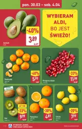 Gazetka promocyjna Aldi - Pełna oferta - Gazetka - ważna od 04.04 do 04.04.2026 - strona 2 - produkty: Mandarynki, Cytryny, Kosz, Kiwi, Pomarańcze, Wino