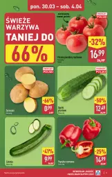 Gazetka promocyjna Aldi - Pełna oferta - Gazetka - ważna od 04.04 do 04.04.2026 - strona 3 - produkty: Warzywa, Papryka czerwona, Papryka, Ziemniaki, Grunt, Pomidory
