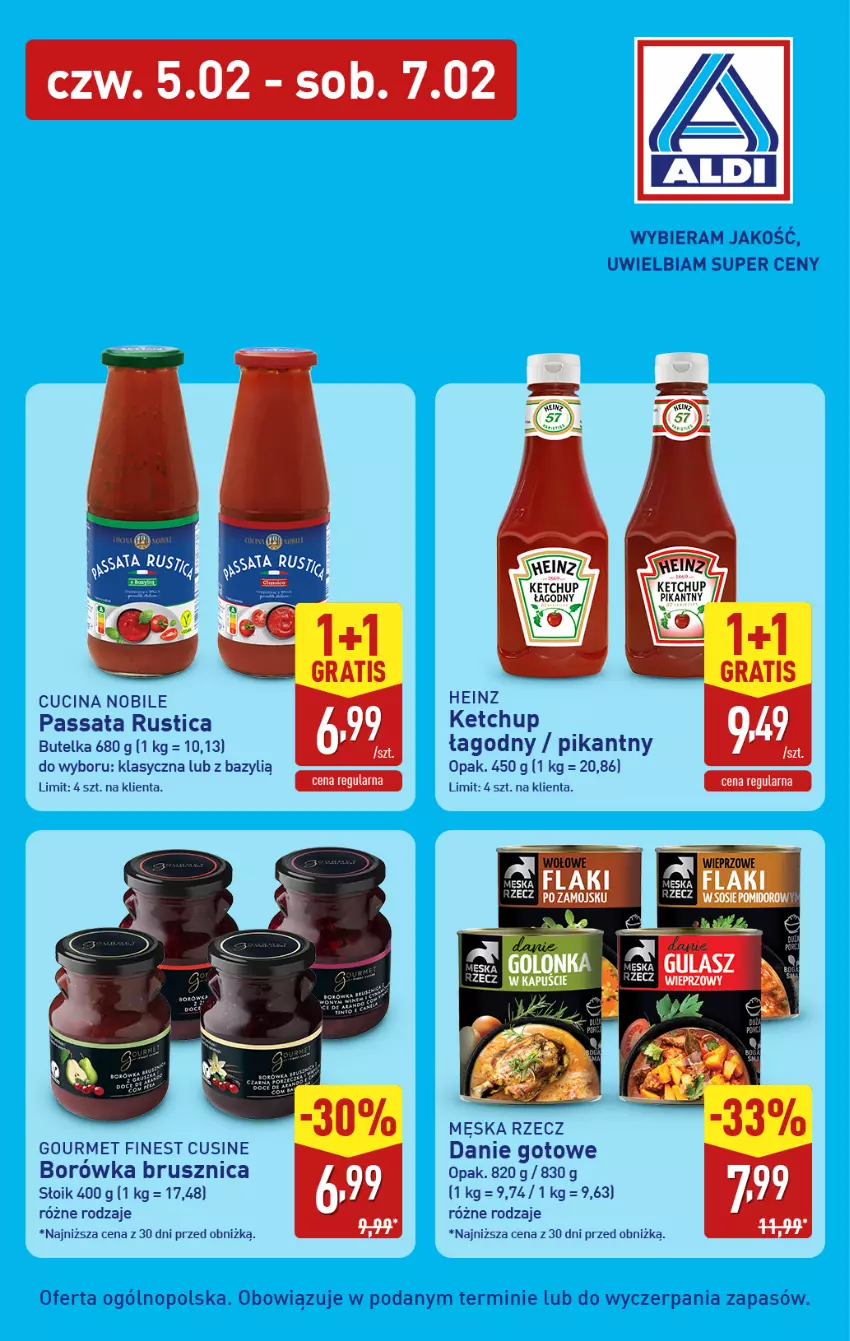 Gazetka promocyjna Aldi - Wybieram ALDI bo jest tanio! - ważna 05.02 do 07.02.2026 - strona 3 - produkty: Bazyl, Danie gotowe, Gra, Heinz, Kasza, Ketchup, Rust