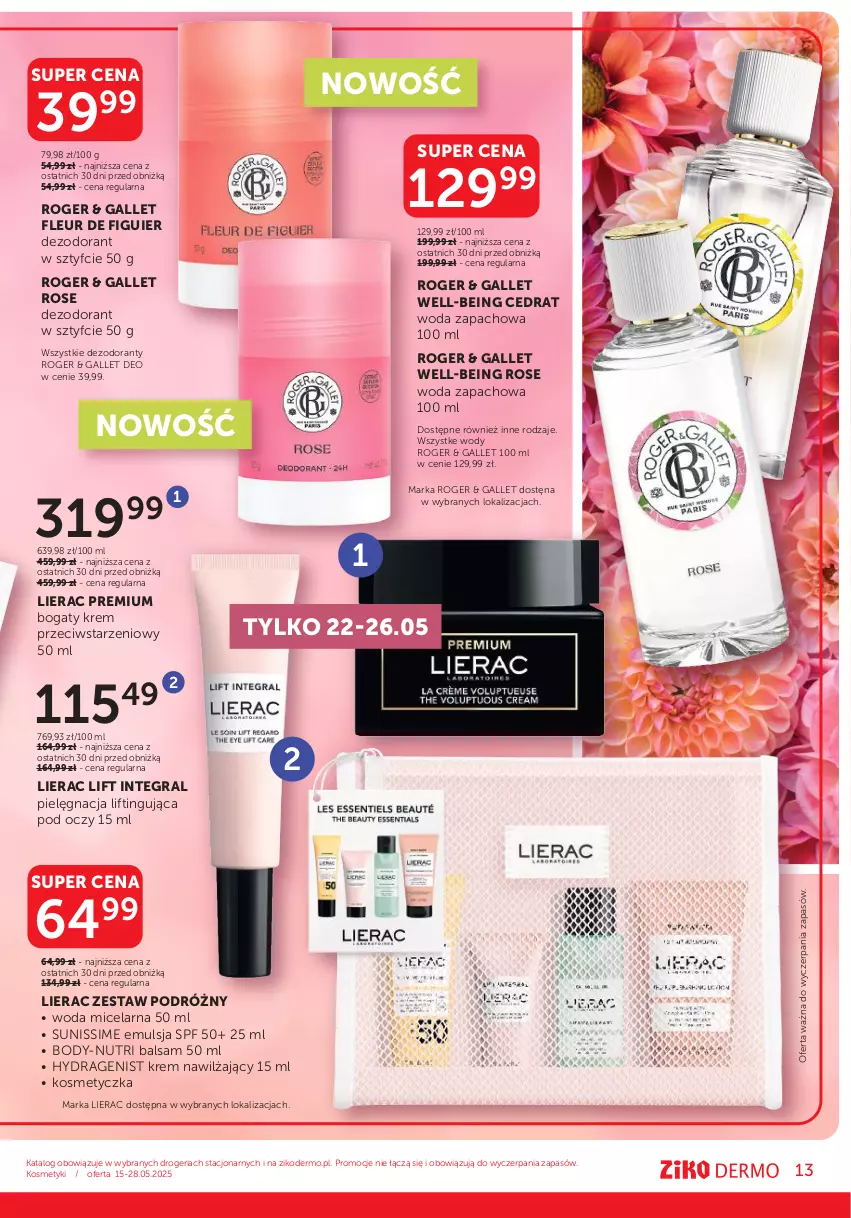 Gazetka promocyjna Ziko - Gazetka Ziko Dermo - ważna 15.05 do 28.05.2025 - strona 13 - produkty: Body, Dezodorant, Emulsja, Gra, Kosmetyczka, Krem nawilżający, Lierac, Woda, Woda micelarna