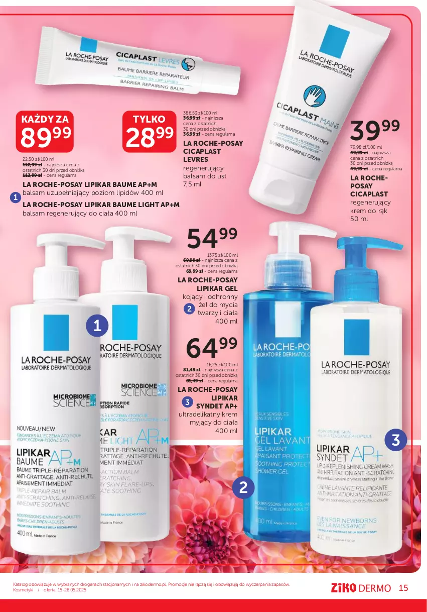 Gazetka promocyjna Ziko - Gazetka Ziko Dermo - ważna 15.05 do 28.05.2025 - strona 15 - produkty: Balsam do ust, Krem do rąk, La Roche-Posay, Lipikar, Ochronny żel