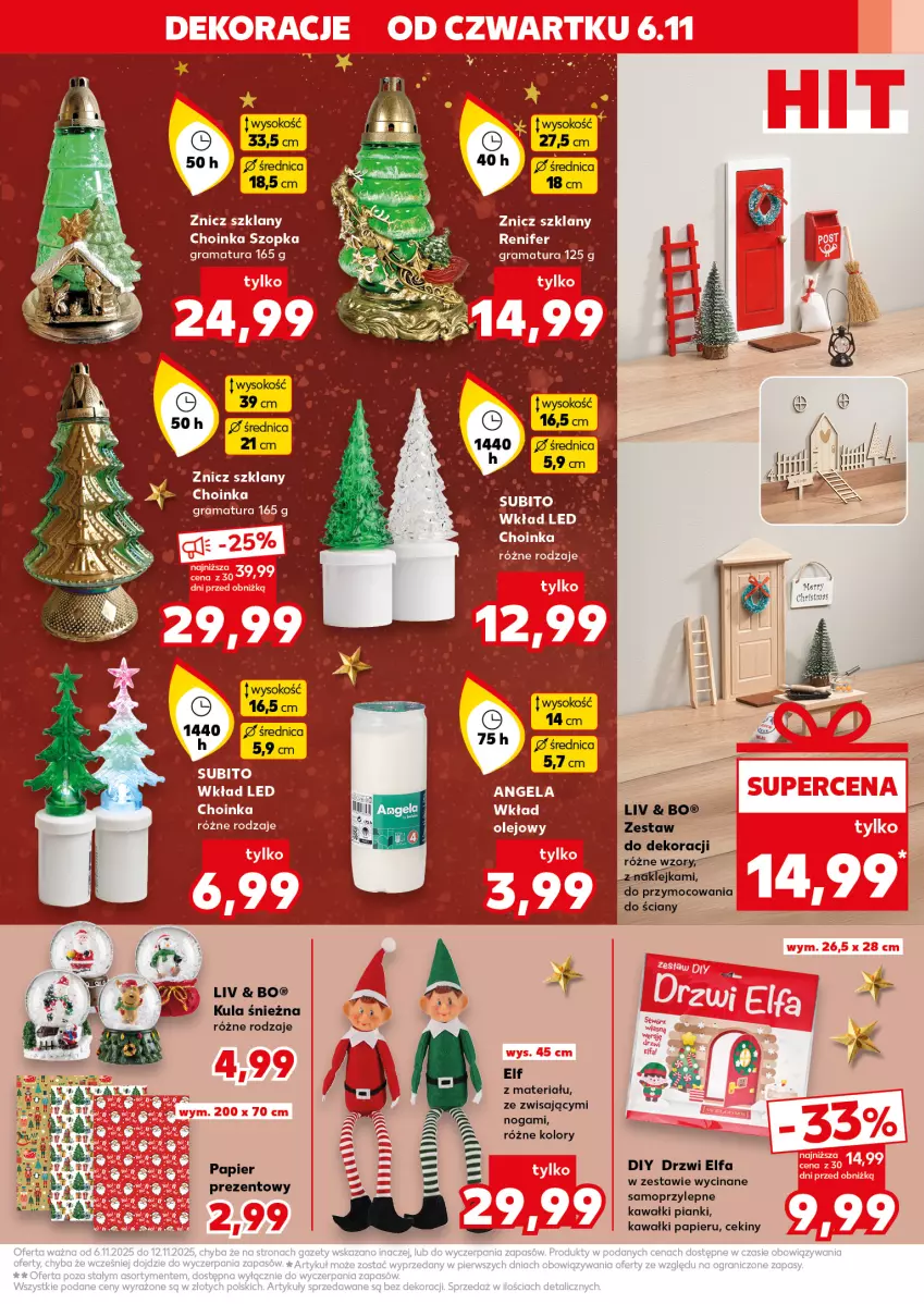Gazetka promocyjna Kaufland - Kaufland - ważna 06.11 do 12.11.2025 - strona 9 - produkty: Choinka, Drzwi, Fa, Gra, Inka, Kawa, Kula śnieżna, Mop, Olej, Papier, Rama, Renifer, Sok, Wkład olejowy, Znicz