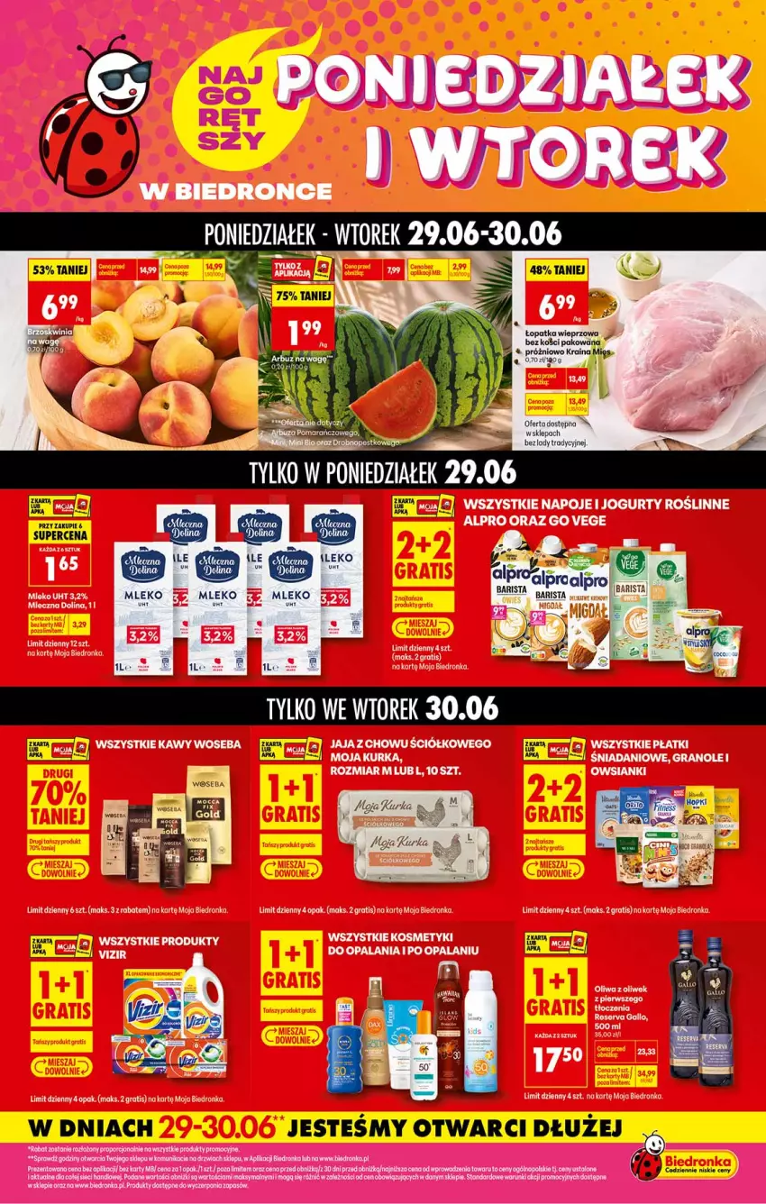 Gazetka promocyjna Biedronka - Gazetka - ważna 29.06 do 06.07.2026 - strona 1 - produkty: Arbuz, Mleko, Woseba