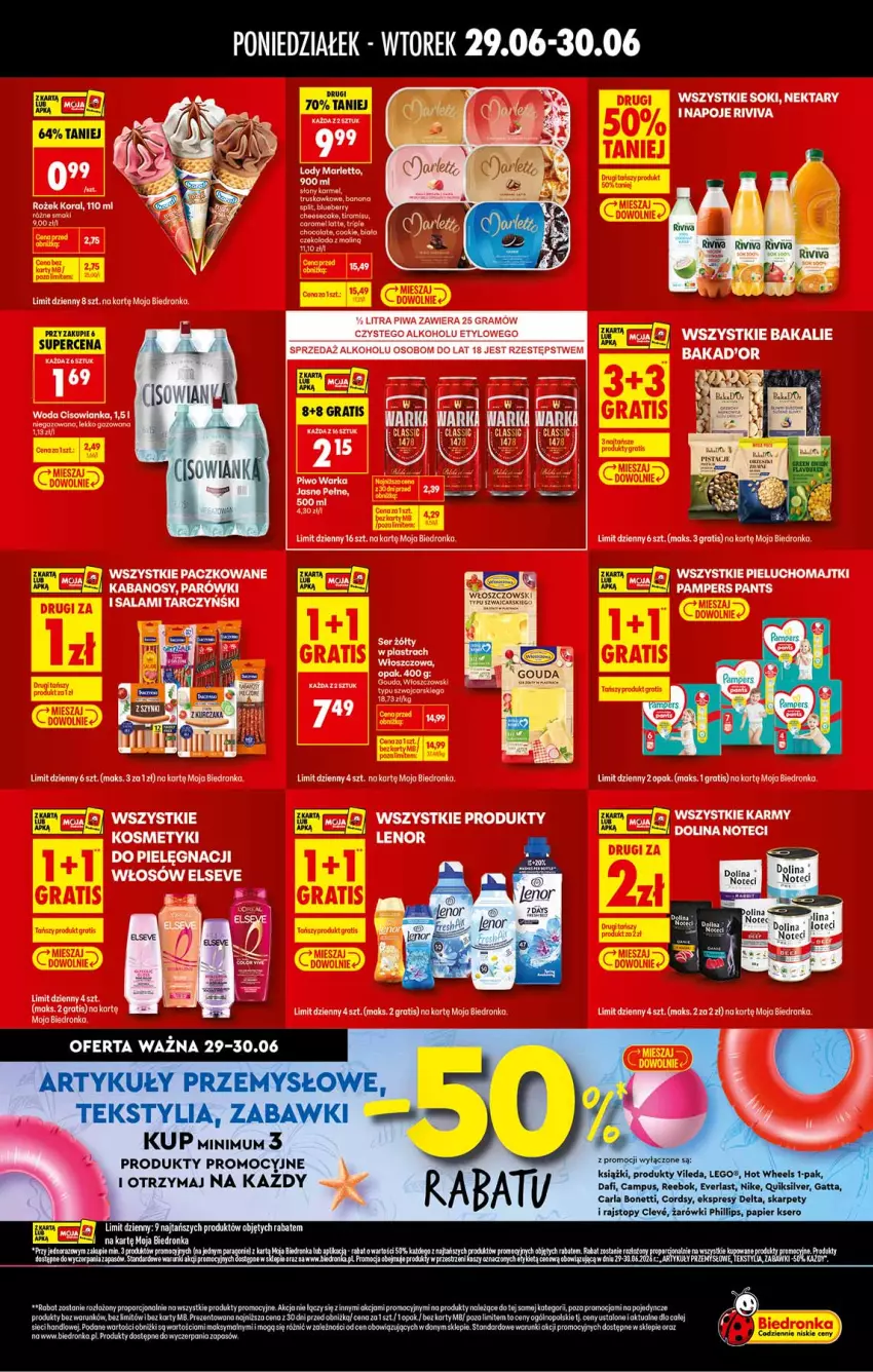 Gazetka promocyjna Biedronka - Gazetka - ważna 29.06 do 06.07.2026 - strona 2 - produkty: Cars, Elseve, Gra, Karp, LEGO, Nike, Papier, Por, Rajstopy, Ser, Top, Vileda