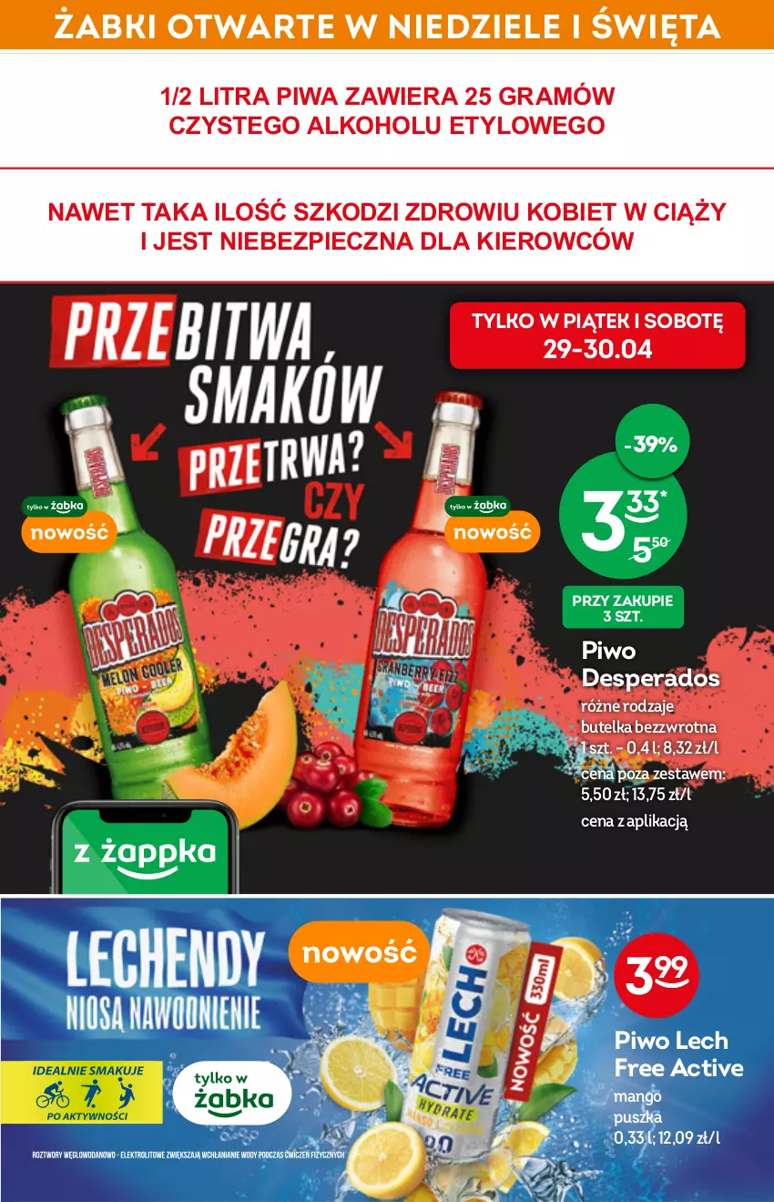 Gazetka promocyjna Żabka - ważna 04.05 do 10.05.2022 - strona 22 - produkty: Desperados, Gra, Mango, Piec, Piwa, Piwo